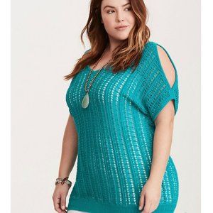 Torrid Teal Pointelle Knit